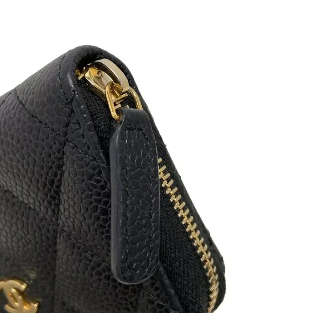 CHANEL Classic Zip Coin Purse/Matelasse Black Caviar Skin Coin Case 696-122024 - Picture 5 of 9